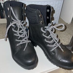 Black combat boots